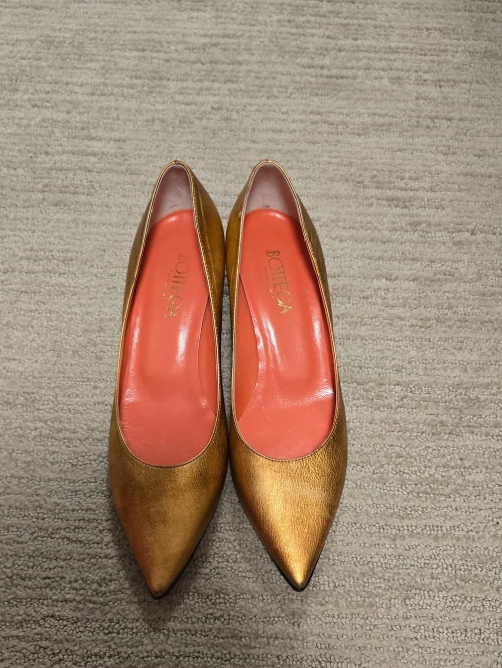 NWOT BOTTEGA by Bottega Veneta Metallic Mid-Heel Pumps-Bronze